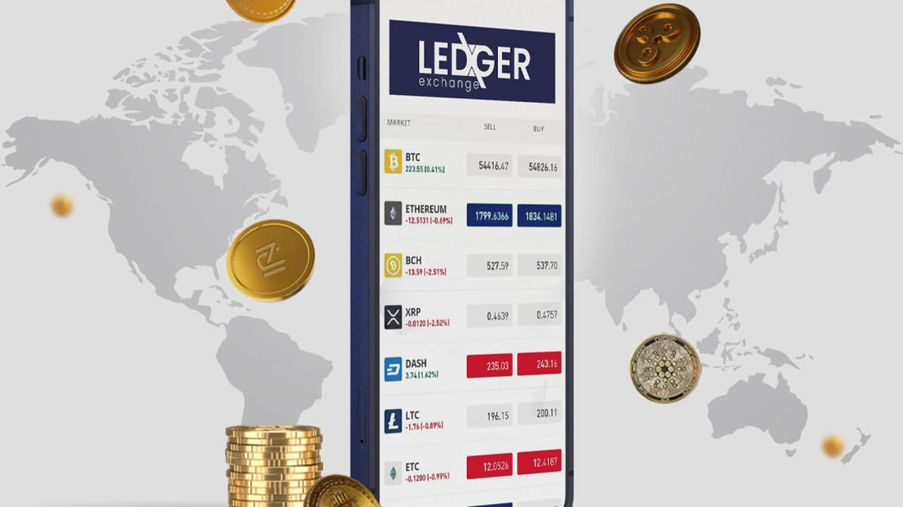 LedgerX exchange interface mock-up from the original story